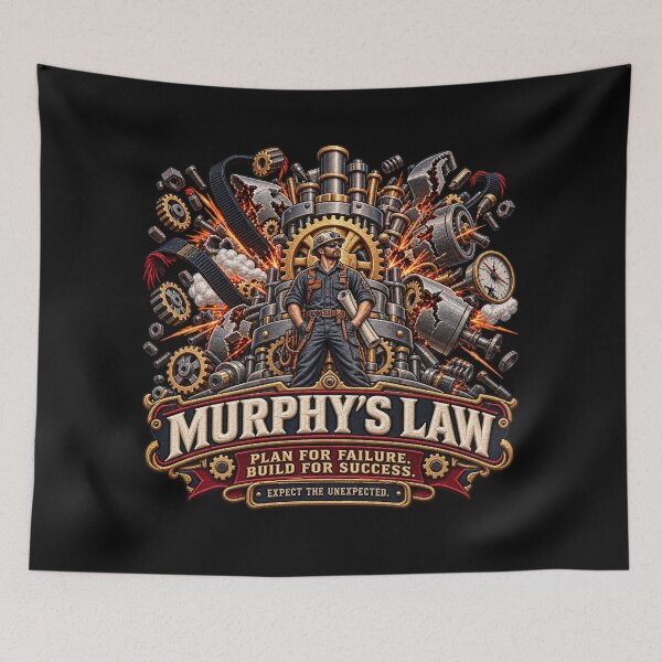 Item preview, Murphy’s Law Engineer Embroidered Industrial Steampunk Design designed and sold by Emoji Emblems.
