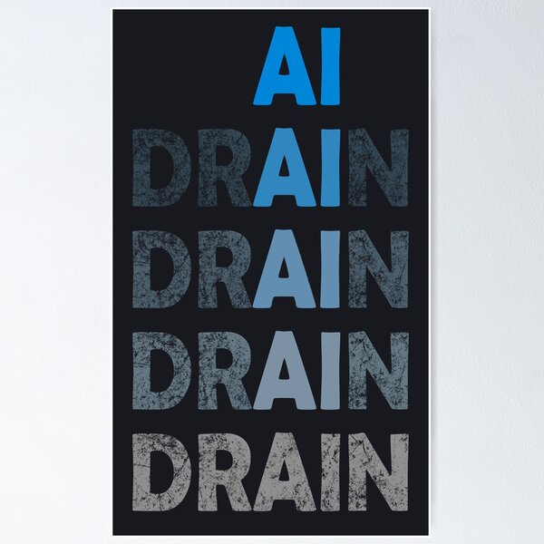 Item preview, STOP AI  - Down the Drain designed and sold by Frank J. Art.