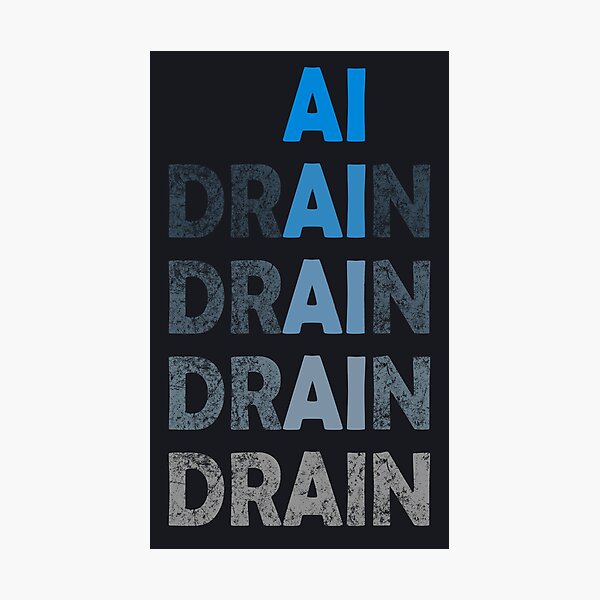 Item preview, STOP AI  - Down the Drain designed and sold by Frank J. Art.
