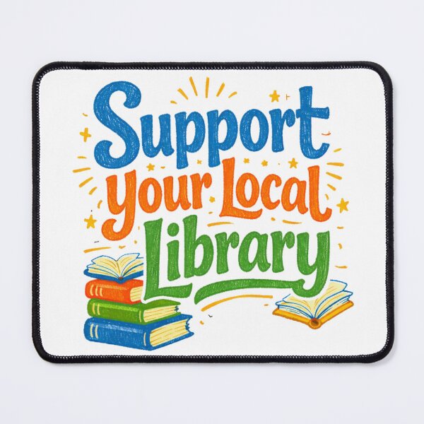 Item preview, Support Your Local Library Delicate Sketch Book With Retro Crayon Touches of Colors On Board designed and sold by sadedream.