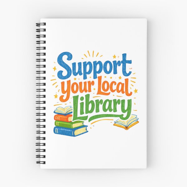 Item preview, Support Your Local Library Delicate Sketch Book With Retro Crayon Touches of Colors On Board designed and sold by sadedream.