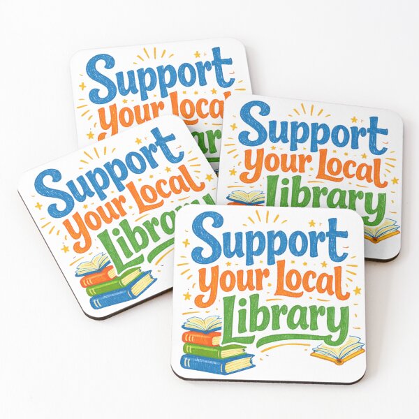 Item preview, Support Your Local Library Delicate Sketch Book With Retro Crayon Touches of Colors On Board designed and sold by sadedream.