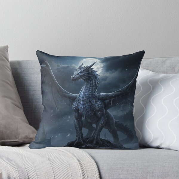 Item preview, Majestic Ice Dragon on a Frozen Gothic Mountain designed and sold by JanjjaSoulInk.