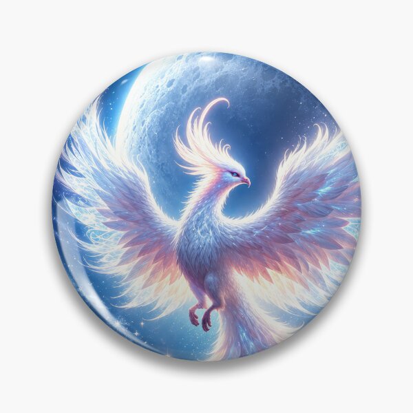 Item preview, Celestial Phoenix Moon Fantasy – Magical Ice Bird designed and sold by DrakariArt.