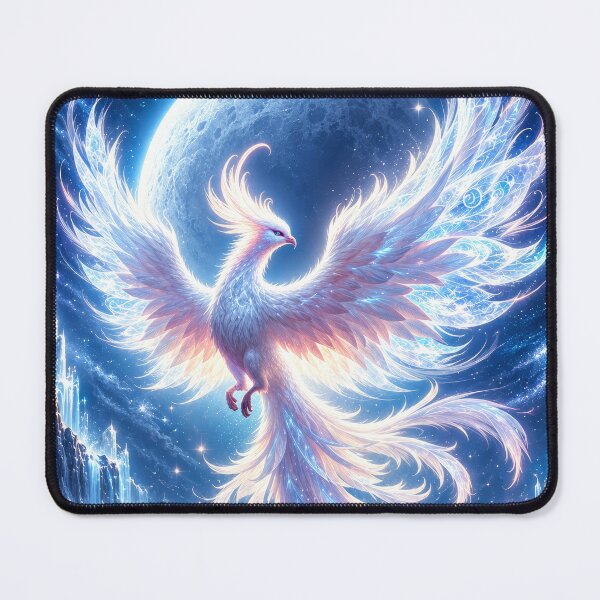 Item preview, Celestial Phoenix Moon Fantasy – Magical Ice Bird designed and sold by DrakariArt.