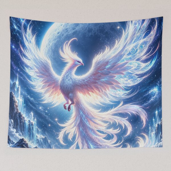 Item preview, Celestial Phoenix Moon Fantasy – Magical Ice Bird designed and sold by DrakariArt.