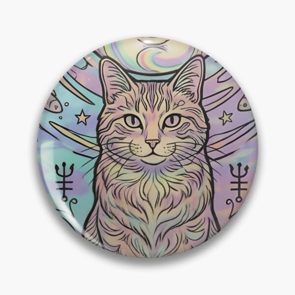 Item preview, Vintage Psychedelic Cat Card designed and sold by RiCuteCats.
