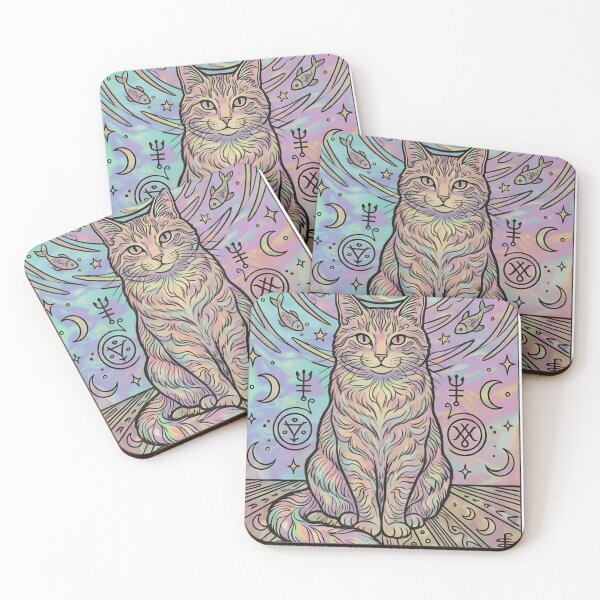 Artikelvorschau, Vintage Psychedelic Cat Card entworfen und verkauft von RiCuteCats.