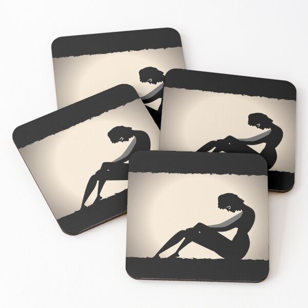 Item preview, sad lonely woman silhouette confined in an enclosed space designed and sold by matintheworld ( delcarmat ).