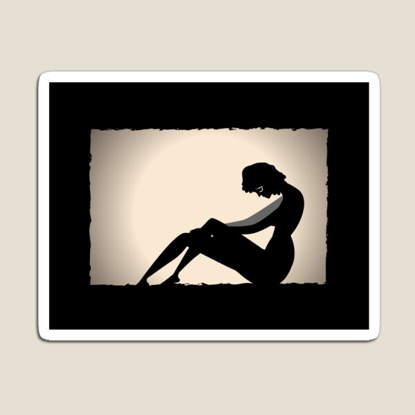 Item preview, sad lonely woman silhouette confined in an enclosed space designed and sold by matintheworld ( delcarmat ).