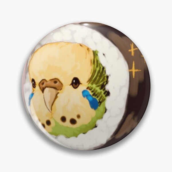 Item preview, Cute Green and Yellow Budgie Sushi Roll Painting for Bird Lovers designed and sold by MakersFolly.