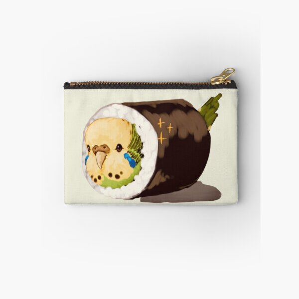 Item preview, Cute Green and Yellow Budgie Sushi Roll Painting for Bird Lovers designed and sold by MakersFolly.