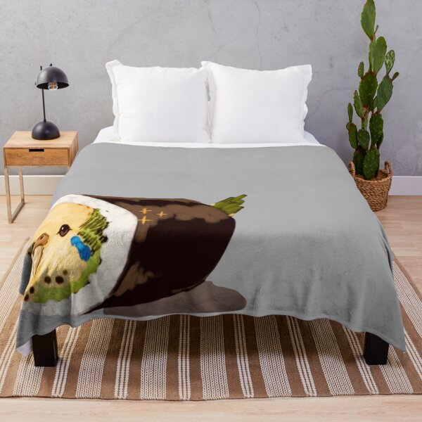 Item preview, Cute Green and Yellow Budgie Sushi Roll Painting for Bird Lovers designed and sold by MakersFolly.