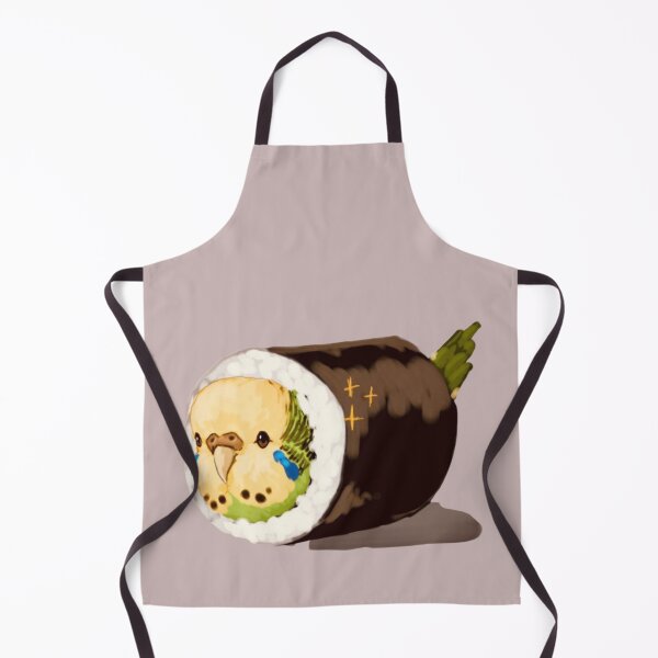 Item preview, Cute Green and Yellow Budgie Sushi Roll Painting for Bird Lovers designed and sold by MakersFolly.
