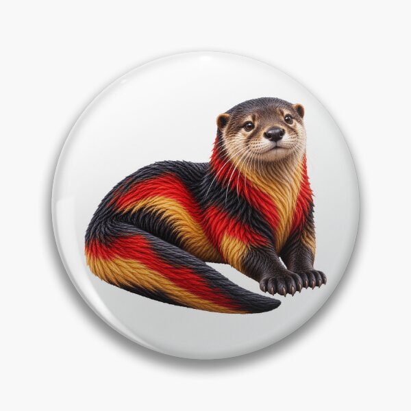 Item preview, German Otter Black Red Gold Wildlife Art designed and sold by ROVVI.