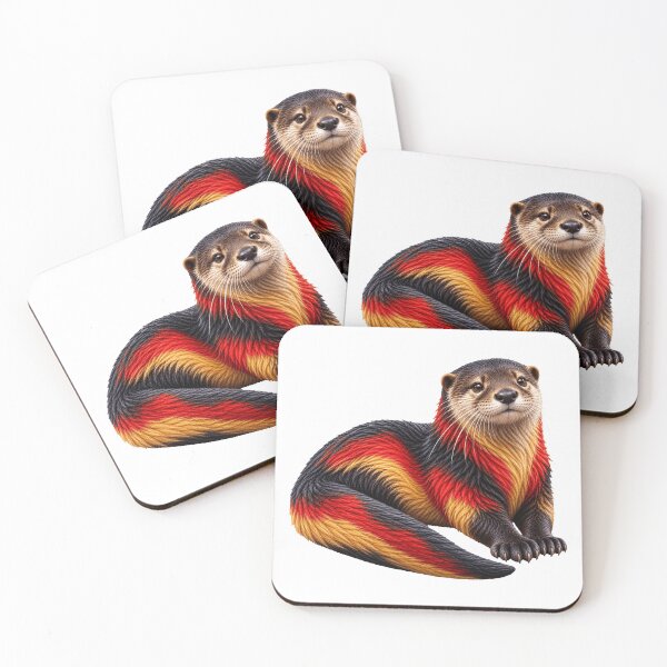 Item preview, German Otter Black Red Gold Wildlife Art designed and sold by ROVVI.