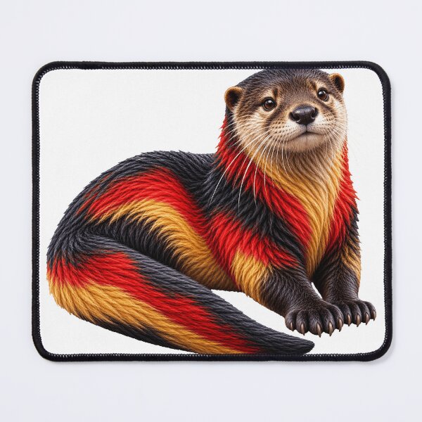 Item preview, German Otter Black Red Gold Wildlife Art designed and sold by ROVVI.