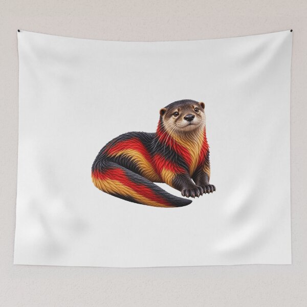 Item preview, German Otter Black Red Gold Wildlife Art designed and sold by ROVVI.