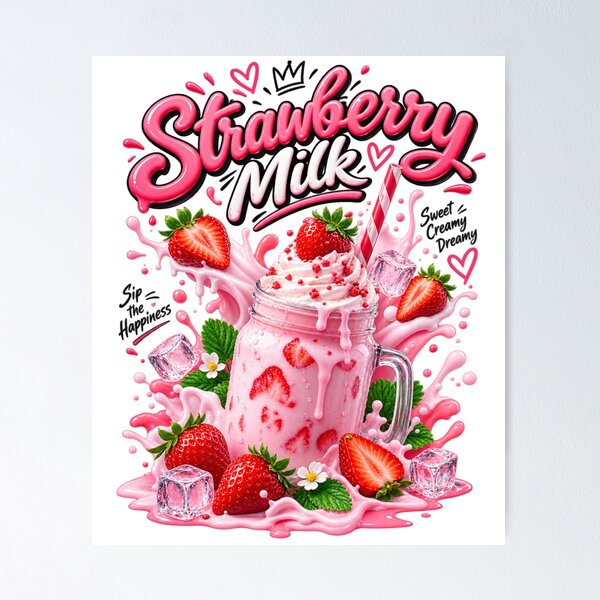 Item preview, Strawberry milk shake  designed and sold by urbanshop7.