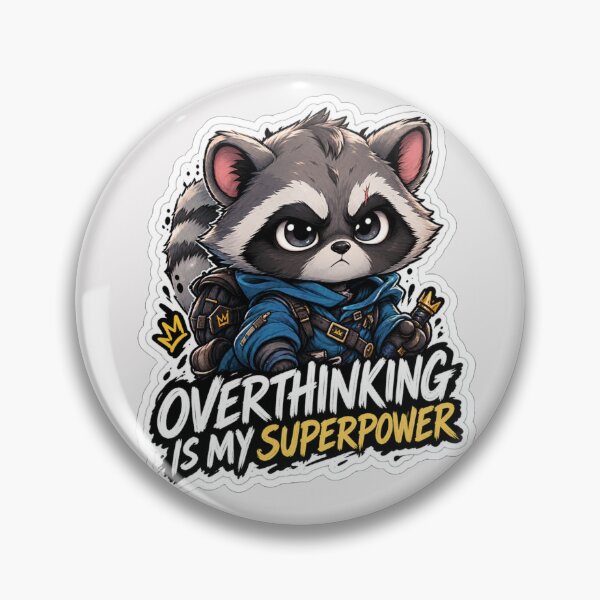 Item preview, Overthinking Is My Superpower Cute Raccoon designed and sold by NovaToons.