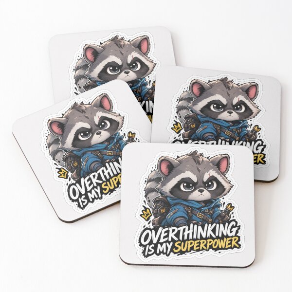 Item preview, Overthinking Is My Superpower Cute Raccoon designed and sold by NovaToons.