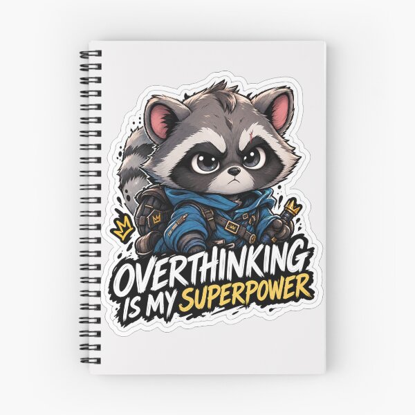 Item preview, Overthinking Is My Superpower Cute Raccoon designed and sold by NovaToons.