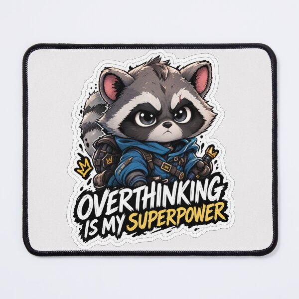 Item preview, Overthinking Is My Superpower Cute Raccoon designed and sold by NovaToons.