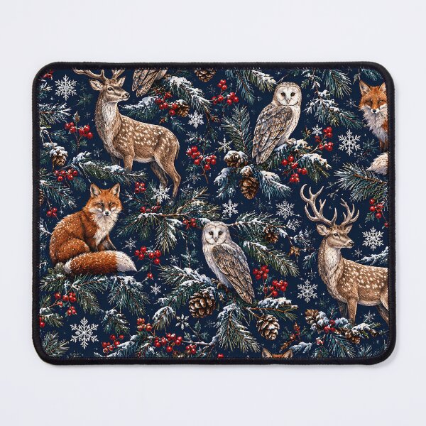 Item preview, Winter Forest Animals Christmas Pine Seamless Pattern designed and sold by Holub Art Studio & design.