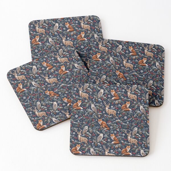 Item preview, Winter Forest Animals Christmas Pine Seamless Pattern designed and sold by Holub Art Studio & design.