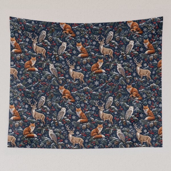 Item preview, Winter Forest Animals Christmas Pine Seamless Pattern designed and sold by Holub Art Studio & design.