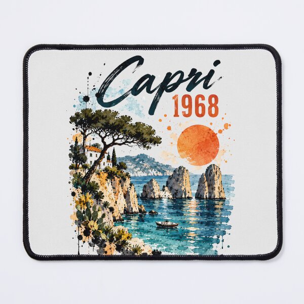 Item preview, Capri 1968 – Italian coast in vintage watercolor style designed and sold by malero-design.