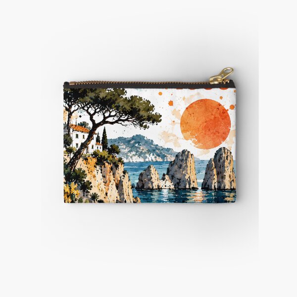Item preview, Capri 1968 – Italian coast in vintage watercolor style designed and sold by malero-design.