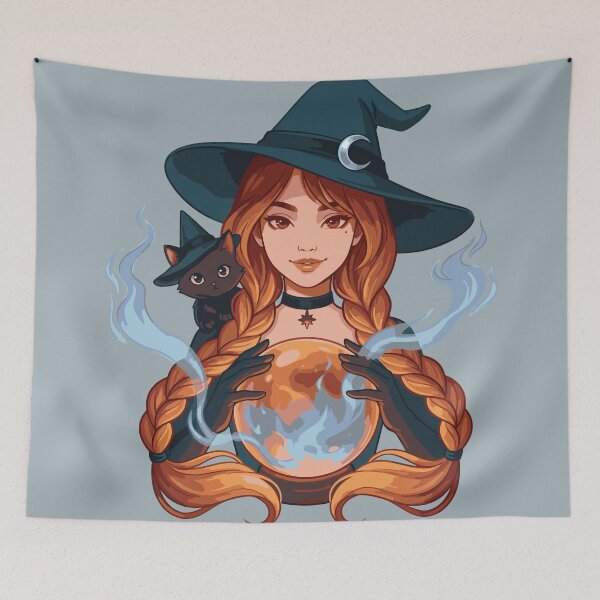 Item preview, Redhead Witch with Crystal Ball designed and sold by JEMAR Designs.