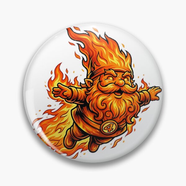 Item preview, Flaming Human Torch Inspired Garden Gnome with Fiery Design designed and sold by Syntax YT.