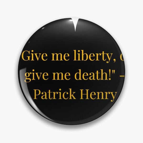 Item preview, Patrick Henry Quote – Gold Text Black Heart designed and sold by TheIconSmith.