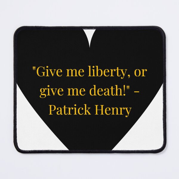 Item preview, Patrick Henry Quote – Gold Text Black Heart designed and sold by TheIconSmith.