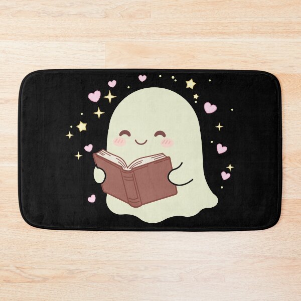 Item preview, Cute Kawaii Ghost Reading a Book Magic Stars Hearts designed and sold by Hallowed Artistry.