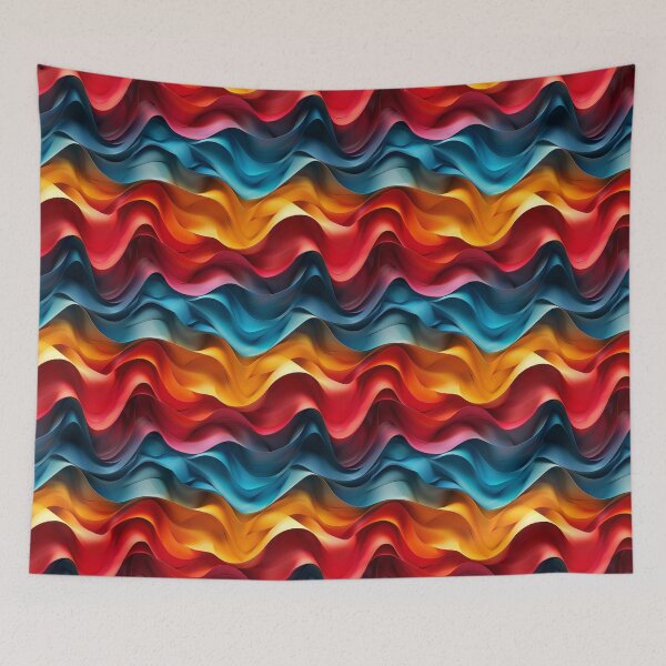 Item preview, Vibrant 3D Flowing Abstract Waves Pattern designed and sold by NTGUILTY.