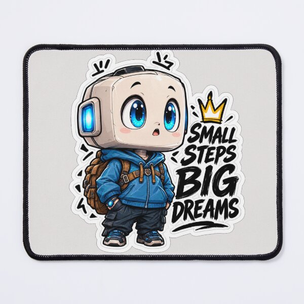 Item preview, Small Steps Big Dreams Cute Robot Boy designed and sold by NovaToons.