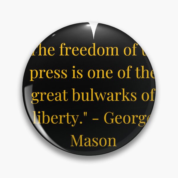 Item preview, George Mason Quote – Gold Text Black Heart designed and sold by TheIconSmith.