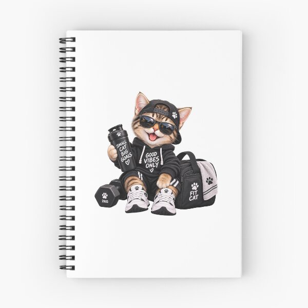 Item preview, Fit Cat Big Goals – Funny Gym Cat Workout designed and sold by Purr & Pixel Studio.