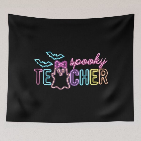 Item preview, Spooky Teacher Neon Retro Ghost designed and sold by MizoX7.