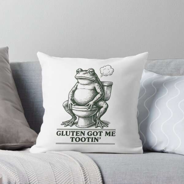 Artikelvorschau, Gluten macht mich ganz kackig – Lustiger Frosch-Toilettenhumor – Zöliakie, glutenfrei entworfen und verkauft von Dabbing Turtle Designs.