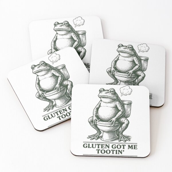 Item preview, Gluten Got Me Tootin Funny Frog Toilet Humor Celiac, Gluten Free designed and sold by Dabbing Turtle Designs.