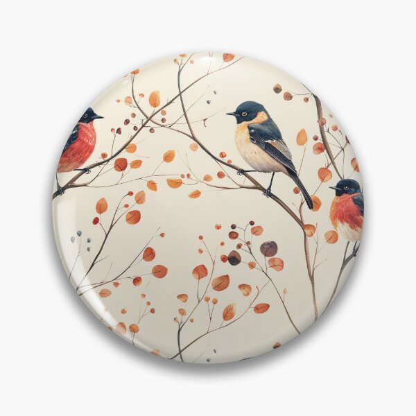 Item preview, Minimalist Watercolor Birds and Autumn Branches Pattern designed and sold by NTGUILTY.