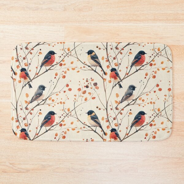 Item preview, Minimalist Watercolor Birds and Autumn Branches Pattern designed and sold by NTGUILTY.