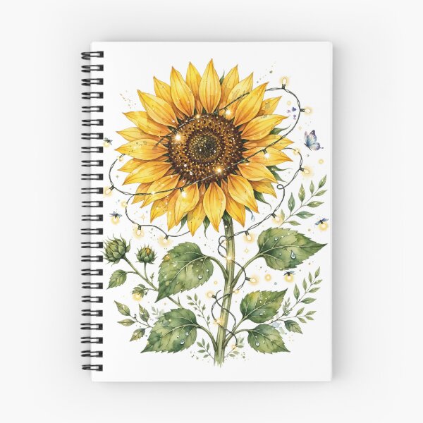Item preview, Enchanted Sunflower Fairy Lights Watercolor designed and sold by RareBotanical .