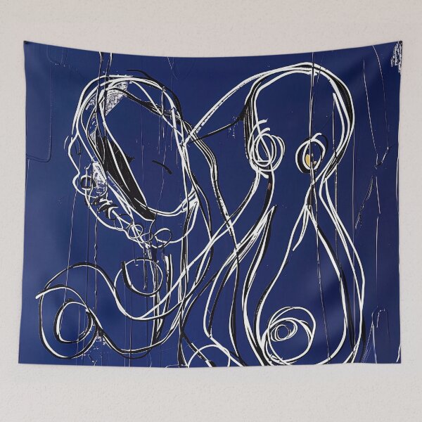 Item preview, Deep ocean - Blue Abstract Art designed and sold by shadow-bloom.