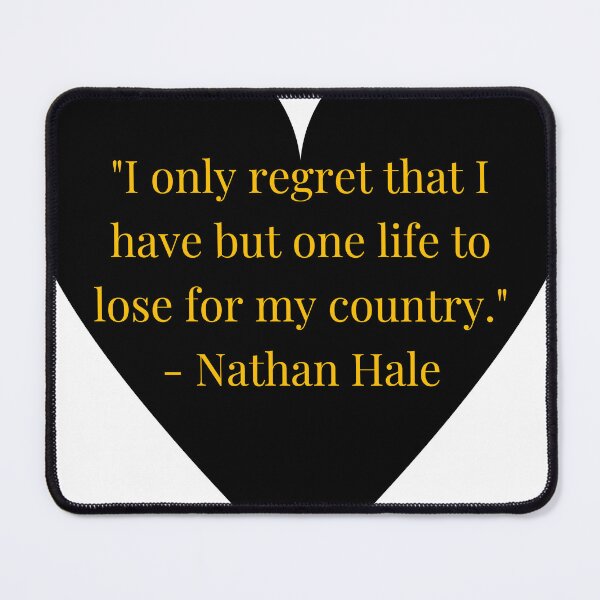 Item preview, Nathan Hale Quote – Gold Text Black Heart designed and sold by TheIconSmith.