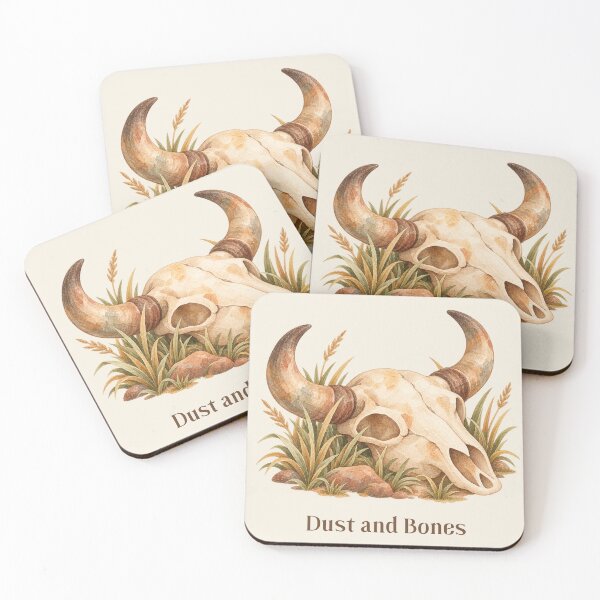 Item preview, Dust and Bones Buffalo Skull Watercolor designed and sold by mycute-stickers.